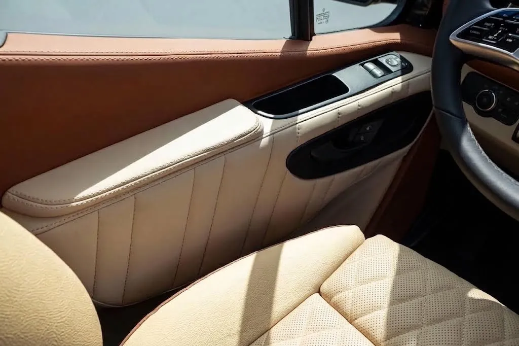 Mercedes-Benz Sprinter two-tone leather door trim detail