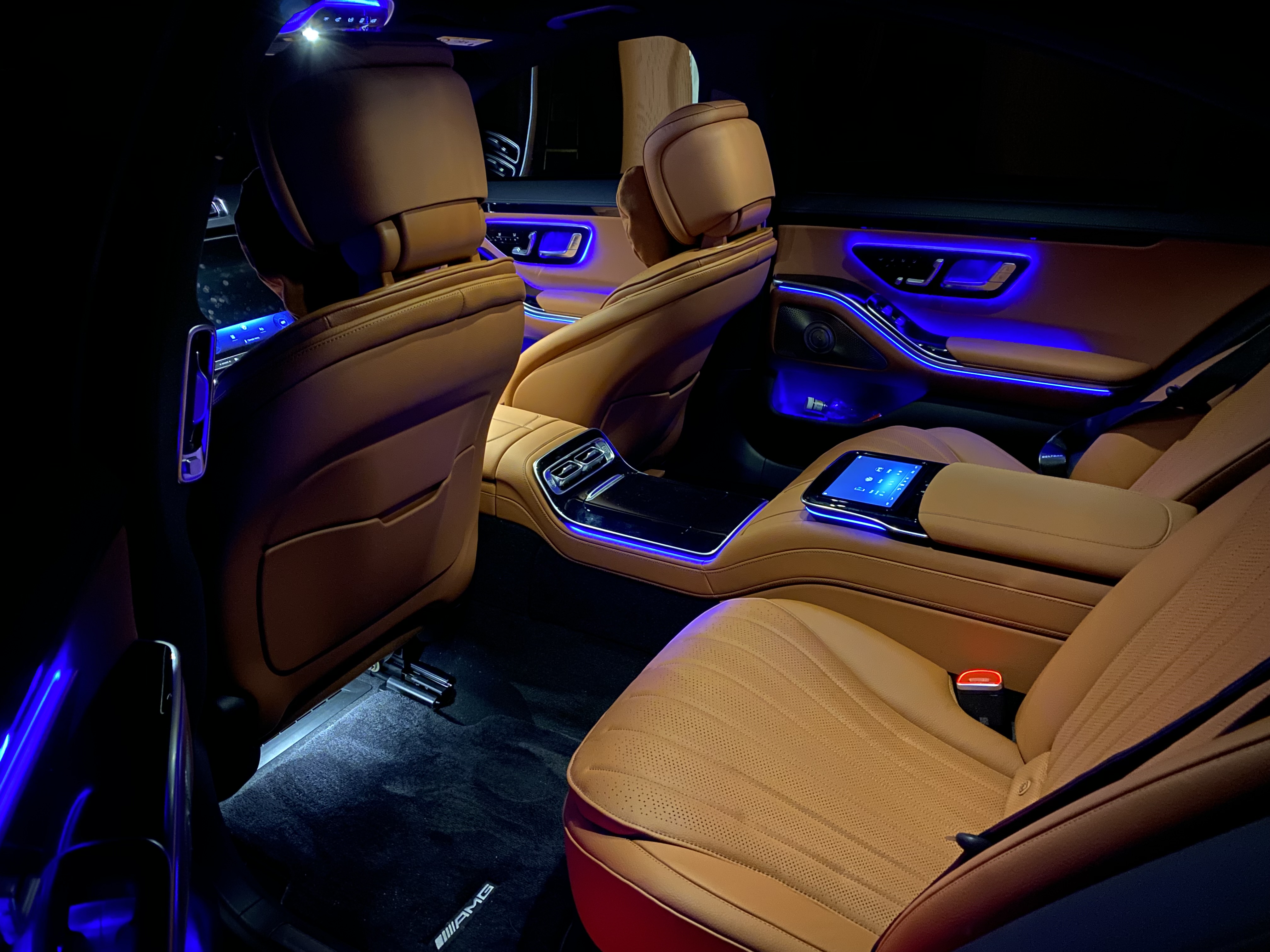 Mercedes-Benz S-Class interior at night